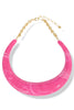 Hard To Tell Fuchsia Acrylic Necklace