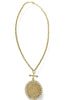 Yochi Tale to Tell Gold Antique Coin Pendant Necklace