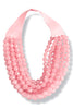 Carla Light Pink Faceted Bead Statement Necklace