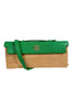 Traci Natural Kelly Green Clutch Handbag