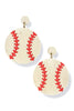 Hard Hitter Wood Baseball Earrings