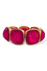 Ella Magenta Epoxy Square Stone Statement Stretch Bracelet