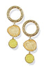 Back In Line Yellow Ring and Stone Drop Earrings
