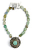 Made in the Deep South 1920s Czech Brooch 1960s Chrysoprase Beads Necklace