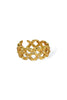 Emmeline Gold Wide & Patterned Crystal Ring