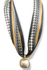 Virtue Jaylen Black Houndstooth Scarf Necklace