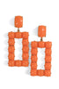 Ella Orange Rectangle Drop Earrings