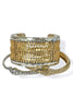 Rosalind Twotone Cuff and Snake Bangle Bracelet Set