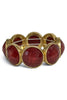 Enough of You Burgundy Faceted Round Stone Stretch Bracelet