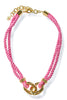 Linked Together Pink Double O Silk Rope Necklace