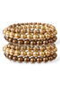 Keeping Check Brown Pearl Beaded Bracelet Set