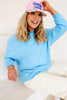 Rebecca Deep Sky Long Sleeve Pullover
