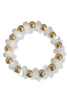 Crossing The Line White Disc and Ball Beaded Bracelet
