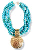 Taking It Back Turquoise Bead Pendant Necklace