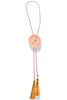 Loretta Sugar Pink Concho Bubblegum Pink Tassel Golden Yellow Bolo Necklace
