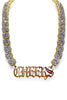 Gold Plated Cheers Rock Crystal Necklace | Rockstar In Rome