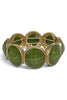 Enough of You Olive Faceted Round Stone Stretch Bracelet