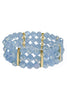 Third Times A Charm Blue Faceted Beaded Stretch Bracelet