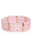 Third Times A Charm Pink Opal Faceted Beaded Stretch Bracelet