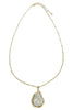Mya Gold and Cream Pearl Teardrop Necklace