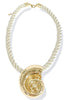 Coastline Ivory and Gold Pendant Necklace