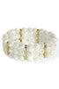 Third Times A Charm White Faceted Beaded Stretch Bracelet