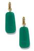 Taylor Teal Green Rectangle Dangling Hoop Earrings
