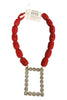 Made in the Deep South 1960s Buckle 1970s Carved Red Bead Necklace