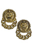 Yochi Above All Gold Lion Head Earrings