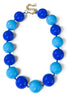 Crisp Air Twotone Blue Beaded Statement Necklace