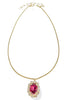 Sienna by TOVA Electric Pink Rose Pendant Necklace