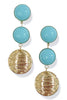 Back In Time Turquoise Round Drop Earrings