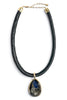Teardrop Black Pendant Necklace