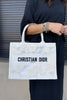 Dior Medium Book Tote 3D Macrame D-Lace Butterfly White
