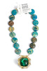 Made In The Deep South 1960s Brooch Chrysocolla Bead Necklace