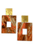 Virtue Time Flies Orange Smoke Earrings