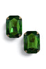 Bold Moments Green Glass Stone Earrings