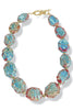 Virtue Kori Oval Gemstone Faceted Studded Necklace
