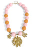 Ultimate Test Peach Pink Beaded Charm Necklace