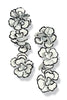 Just Beginning White and Black Flower Drop Earrings