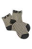 By the Fireplace Black Gingham Ruffle Ankle Socks