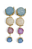 Hillary Purple Multi Stone Dangle Earrings