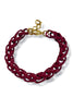 Leave Me Now Burgundy Color Coated Chain Bracelet