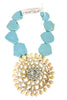 Made In The Deep South 1970s Shell Pendant 1950s Rhinestone Brooch 1960s Agate Bead Necklace