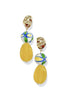 Higher Ups Yellow Resin & Ceramic Bead Earrings