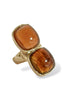 Happy Here Brown Resign Square Stretch Ring