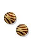 Skyla Brown Gold Zebra Dome Stud Earrings
