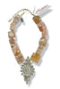 Made In The Deep South 1950s Brooch 1960s Cherry Blossom Agate Bead Necklace
