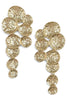 Dream Big Gold Round Cluster Drop Earrings