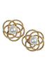 Back I The Beginning White and Gold Round Pearl Wire Knot Earrings